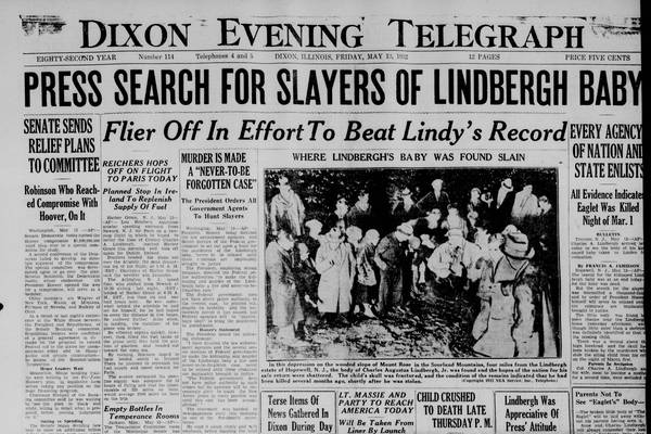 Historical covers for May 13: Press search for slayers of Lindbergh baby