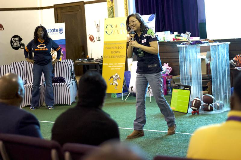 Lake County Treasurer Holly Kim, a candidate for Illinois Comptroller, at the Super Soul Bowl Sunday community event on Sunday, Feb. 8, 2026 at New Canaanland Christian Church, 225 E. Clinton St., Joliet.