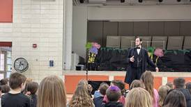 Abraham Lincoln visits Morris to teach students the value of honesty