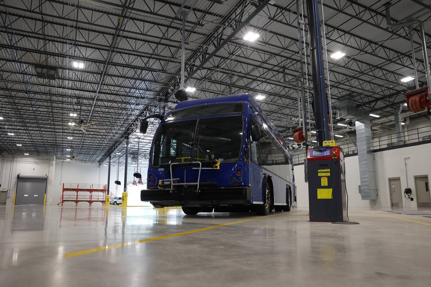 Pace’s 264,000 square foot state-of-the-art facility in Plainfield has a capacity for 135 buses. Thursday, July 21, 2022 in Plainfield.