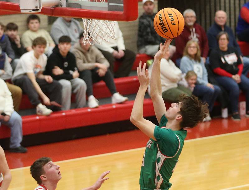 L-P's Wyatt Kilday runs in for a layup against Morton during the Class 3A Sectional semifinal game on Tuesday, March 3, 2026 in Kingman Gymnasium at Ottawa High School.