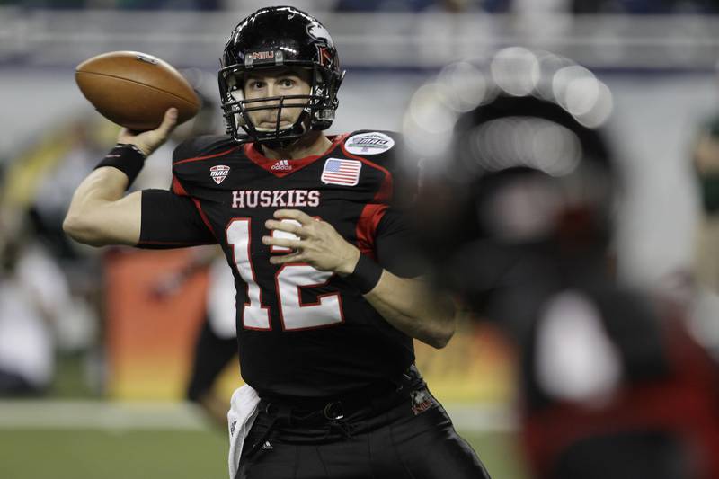 Former Northern Illinois quarterback Chandler Harnish passes against Ohio during the 2011 MAC championship game in Detroit.