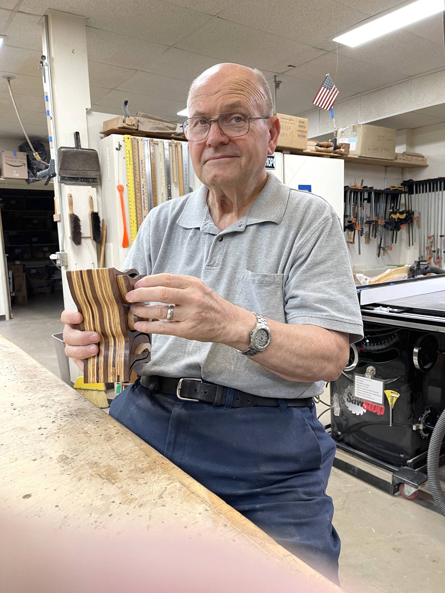 When Dave Anderson was eight years old, he was given a toolbox. That gift was the start of Dave’s inspiration for woodworking. Decades later, as a resident of Covenant Living at the Holmstad, Dave’s passion continues in the wood shop at the senior living community where he creates unique items that are sold each year at the community’s annual Bazaar.