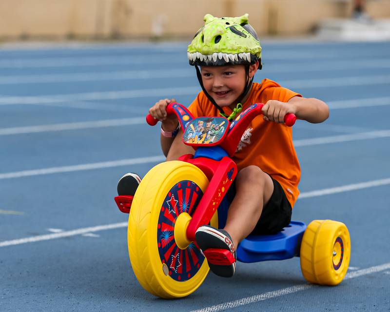 Dawson Siefert wins his race during the Great American Big Wheel Race.  July 22nd, 2023