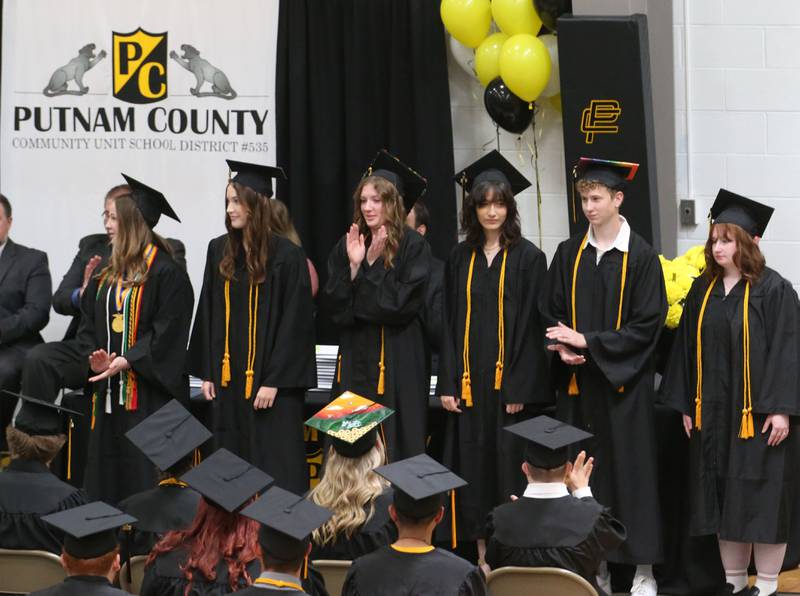 Putnam County graduates are honored for being the top ten in the class during the Class of 2023 graduation ceremony on Sunday, May 21, 2023 at Putnam County High School.