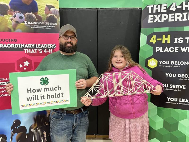 The 2023 Overall Aesthetics Award went to AM Crushers, the duo of Michael and Adelynn St. Laurent of Millington. The team’s winning bridge featured a tall truss design with X-supports.