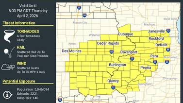Tornado watch issued for La Salle and Bureau counties until 8 p.m.