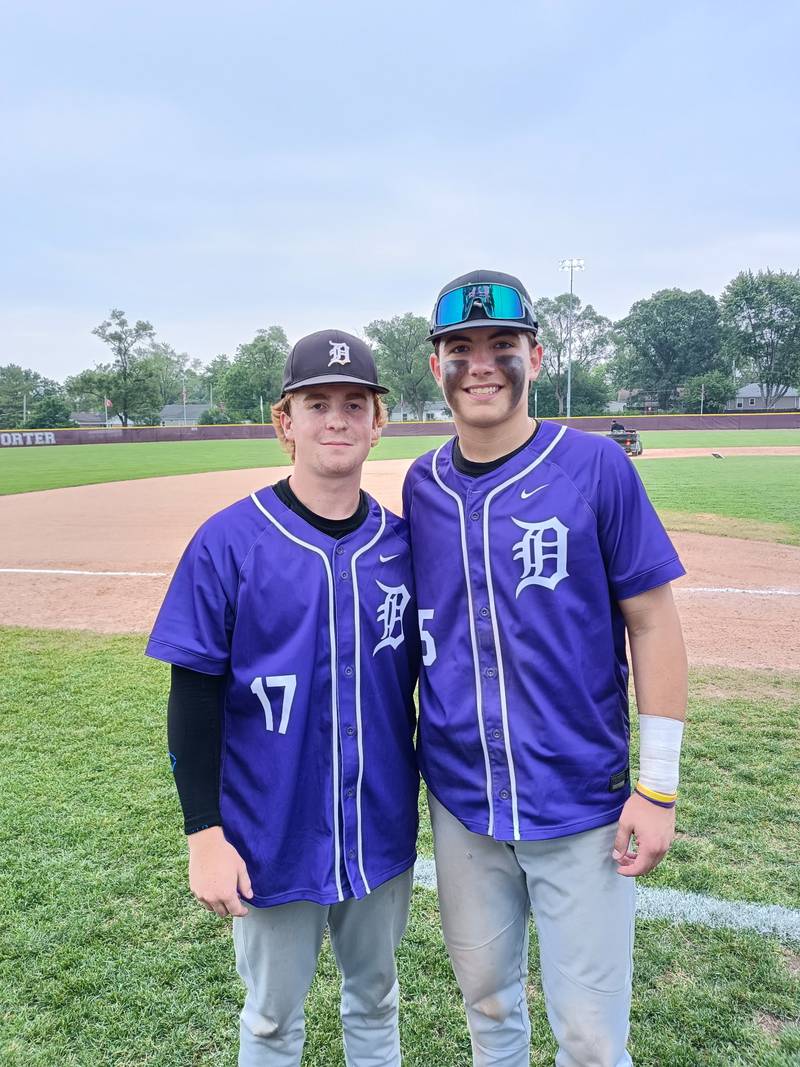 Downers Grove North's Jimmy Reilly (left) and Brady Schallmoser