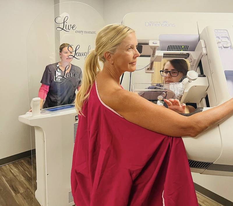 Senator Sue Rezin receives her annual screening for breast cancer.