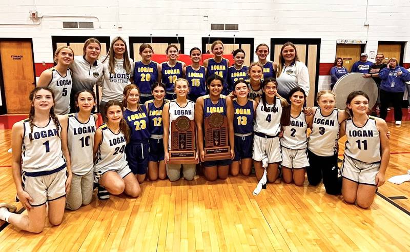 The Logan Lions girls basketball teams swept the Starved Rock Conference tournament championships Thursday at Mendota. The seventh-grade defeated Ottawa, 19-13, while the eighth-grade topped No. 1 seed Bureau Valley, 42-36.