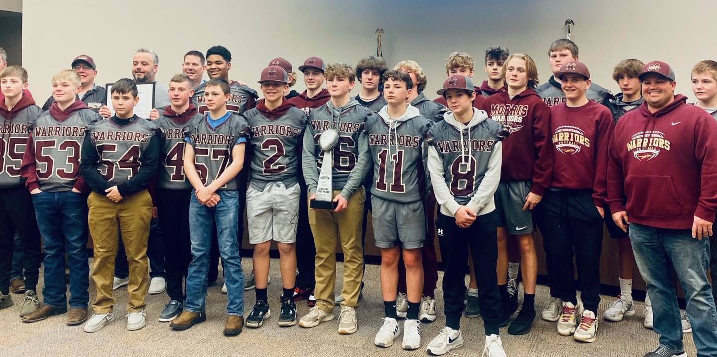 The Morris Warriors Varsity finished with a record of 9-2 and were runners-up in the I8 Youth Football Super Bowl against Wilmington on Nov. 5, 2022.