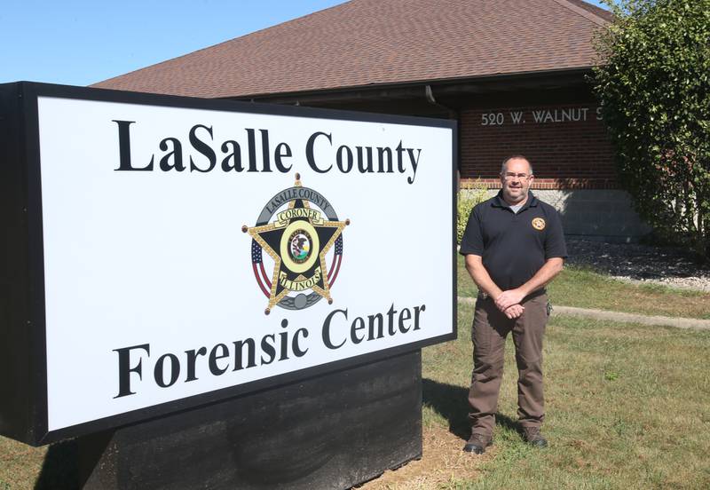 La Salle County Corner Rich Ploch, stands outide the La Salle County Forensic Center on Wednesday, Aug. 30, 2023 in Oglesby. The center is located at 520 W. Walnut St., Oglesby.