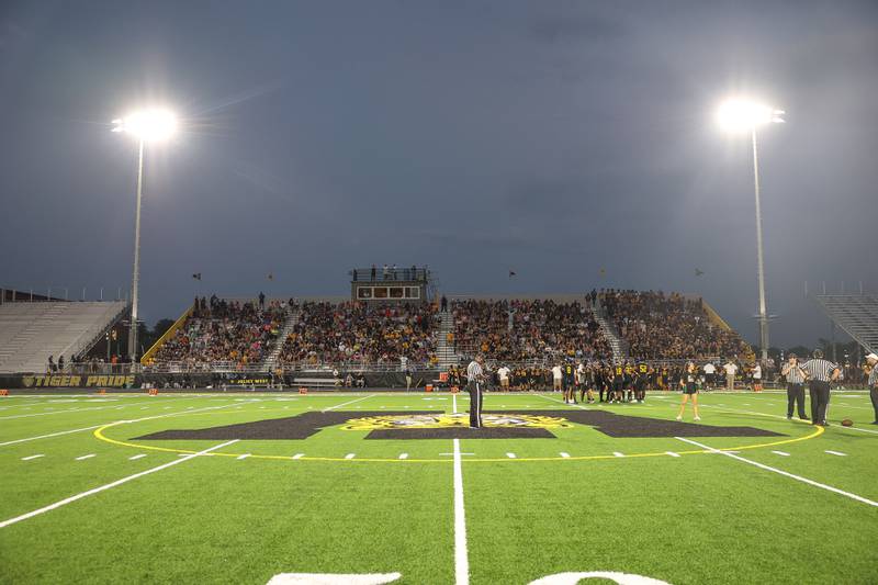 Fans pack the new renovated Joliet West stadium for their first game of the season against Shepard on Friday, Aug. 25, 2023 in Joliet.