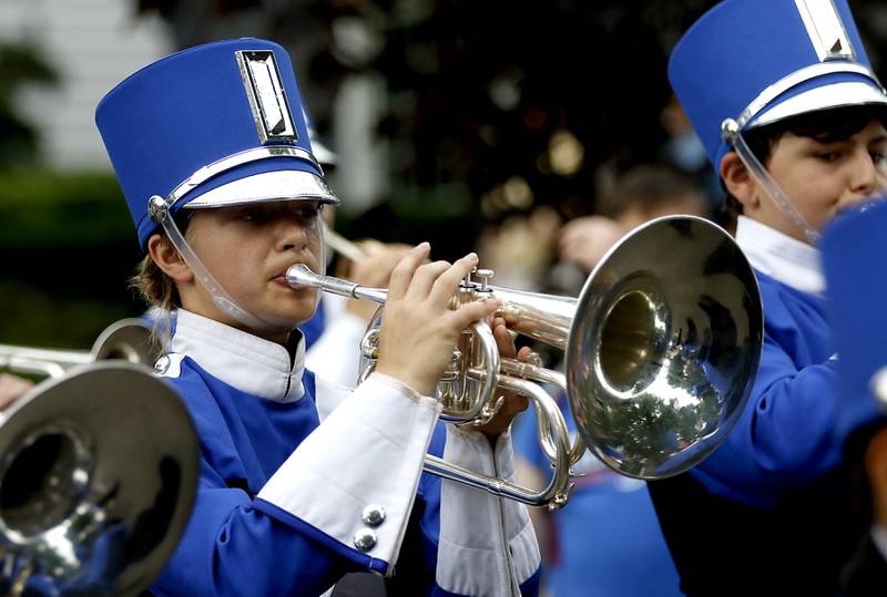 Avery Lawler performs with the Rambler Band during the Lake Bluff Fourth of July parade on Friday, July 4, 2025, in Lake Bluff.