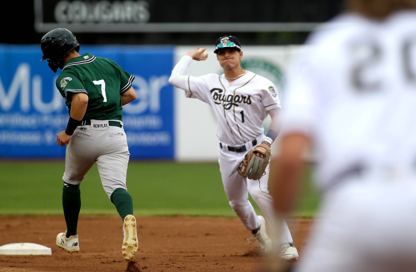 Kane County Cougars short stop Nick Santoro throws to first during a game against the Gary SouthShore RailCats at Northwestern Medicine Field in Geneva on Tuesday, June 29, 2021.