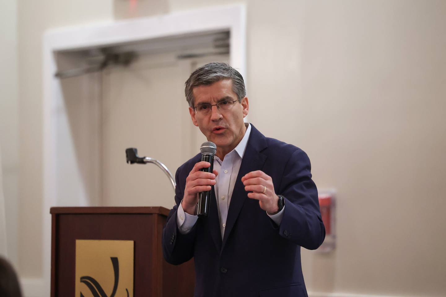 Illinois Republican candidate for governor Ted Dabrowski speaks during the Kankakee County Republican Women's Governor Breakfast at the Quality Inn in Bradley on Saturday, Jan. 24, 2026.