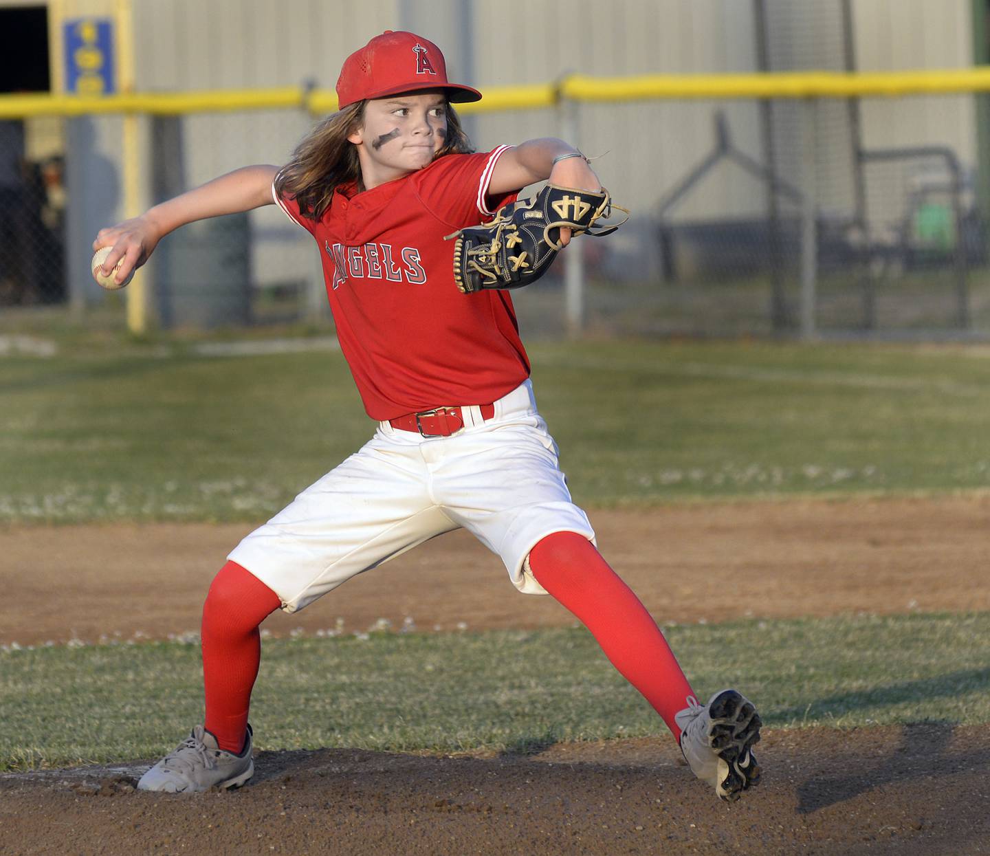 Angels starting pitcher Jack Markey fires a pitch against the Red Sox during the Ottawa Little League Major Division city championship game Friday in Ottawa.