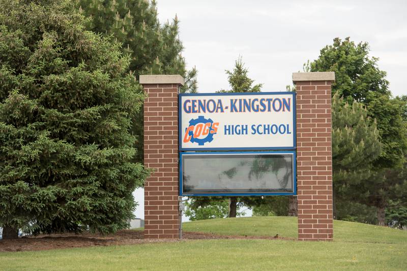 Genoa Kingston High School sign in Genoa, IL