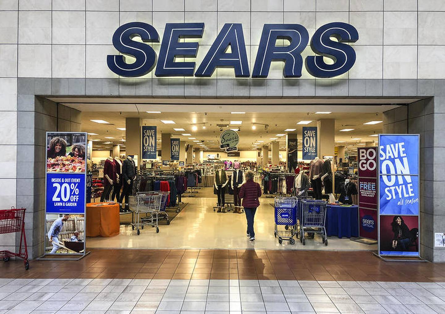 Sears at the Louis Joliet Mall in Joliet announced Monday that it will close near the end of the year. The announcement came shortly after Sears Holdings filed for Chapter 11 bankruptcy Monday.