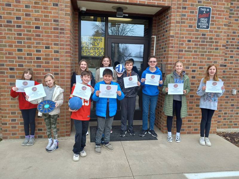 The 2nd quarter recipients include 5th graders Amy Maloy, Kory Storm, Ellie Matlick and Westyn Widmer; 6th graders Paxton Knudsen and Ava Munson; 7th graders Lilly Mabry and Grace Nesbitt and 8th graders Josie Sierens and Philip Whited.