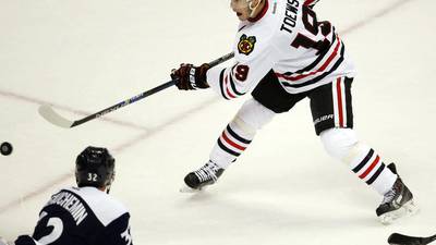 Toews’ goal in OT  lifts Hawks to victory