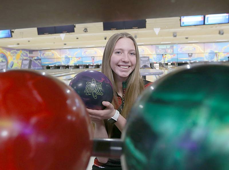 L-P's Olivia Weber is the NewsTribune's 2023 girls bowler of the year at the Illinois Valley Super Bowl in Tuesday, March 14, 2023 in Peru.