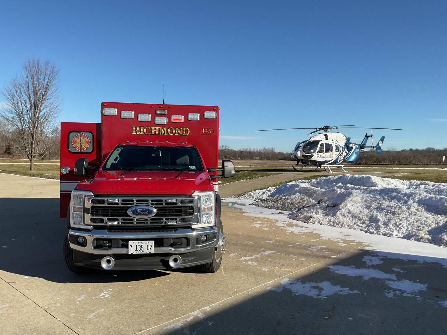 A man was airlifted following a crash Dec. 19, 2025 near Richmond.