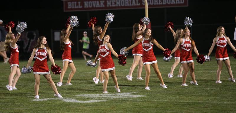 Pirate Poms perform at halftime on Friday, Sept. 12, 2025 at King Field.