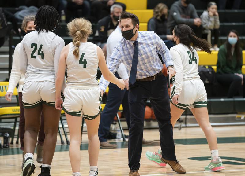 Crystal Lake South head coach Mark Mucha during their game against Hampshire on Friday, January 14, 2022 at Crystal Lake South High School.