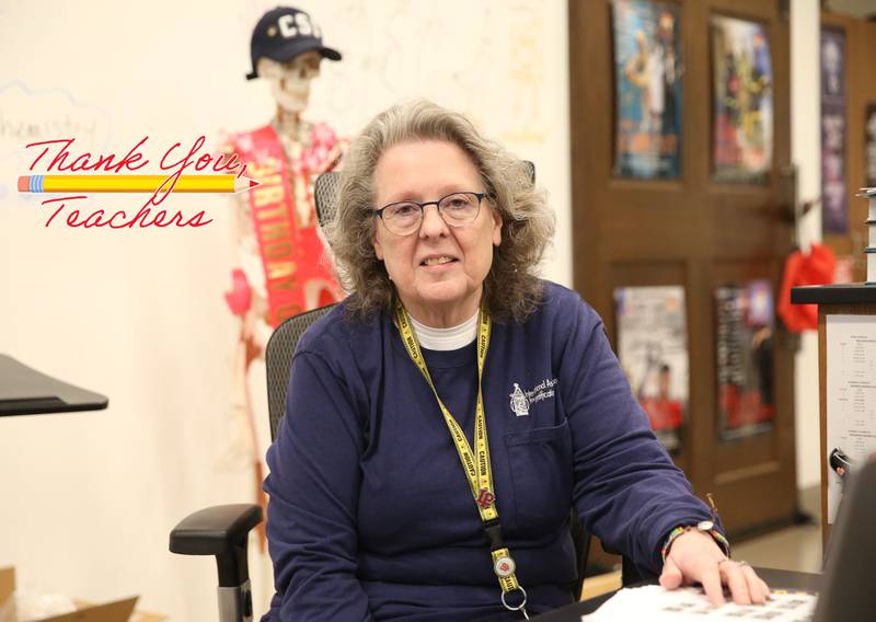 Nancy Kochis poses for a photo in her classroom on Tuesday, March 11, 2025 at La Salle-Peru Township High School.