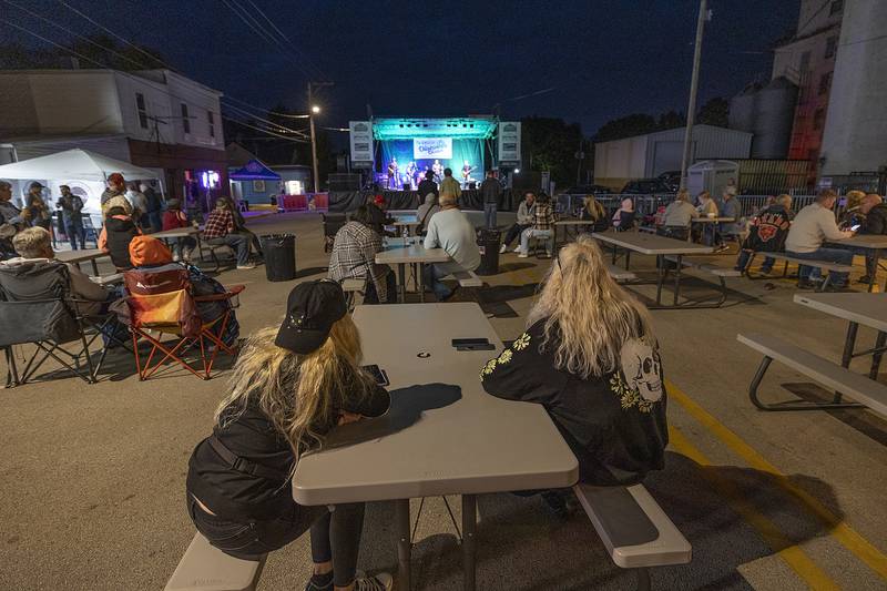 On the Rocks finishes the night at Dement Town Music Fest Saturday, Sept. 6, 2025, in Dixon. Three bands entertained the crowd during the third annual festival located on Dixon’s west side.