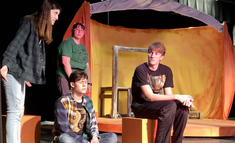 Sandwich High School students rehearse for their spring musical, James and the Giant Peach, Friday March 16, 2023.