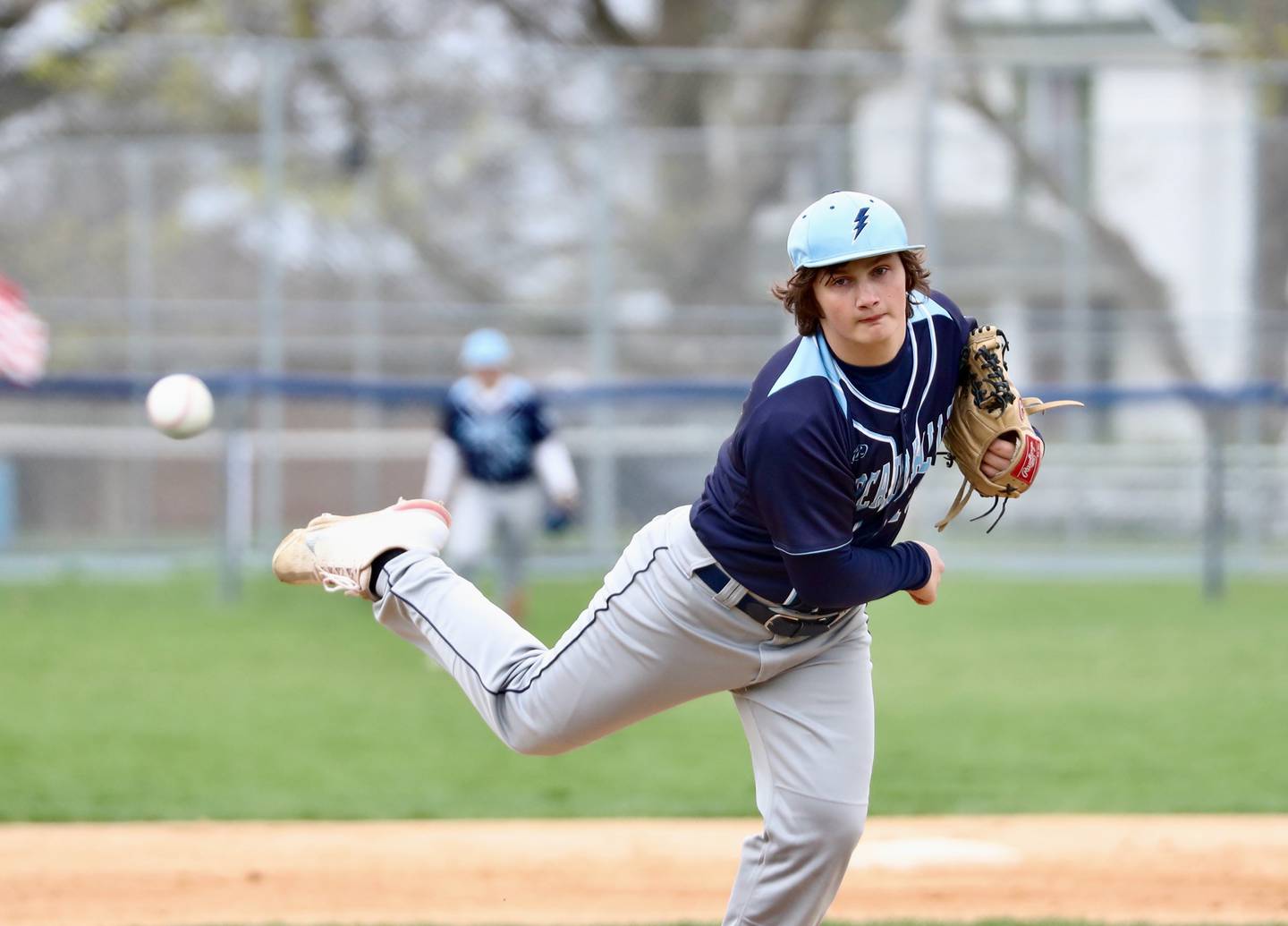 Sam Rouse delivers a pitch for Bureau Valley Monday at Princeton. He struck out nine batters in a 13-3 win over the rival Tigers.