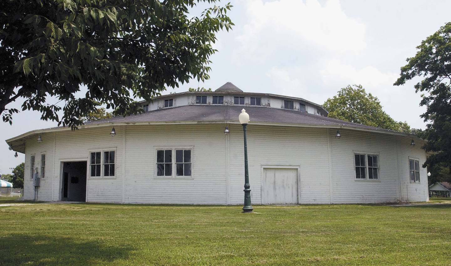 This July 26, 2007, file photo shows the exterior of the Shelbyville Chautauqua in Shelbyville. Chautauqua was a national movement that brought speakers and cultural events to towns across the country in the late 19th and early 20th centuries. Shelbyville's arena was once a center for community entertainment.