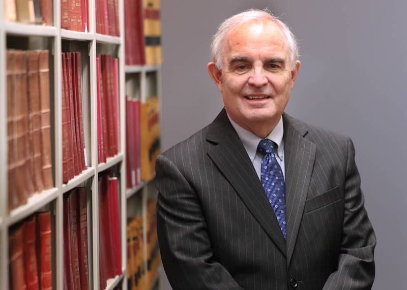 Assistant State’s Attorney Greg Sams Thursday, April 2, 2026, in the law library at the Kane County Judicial Center in St. Charles.