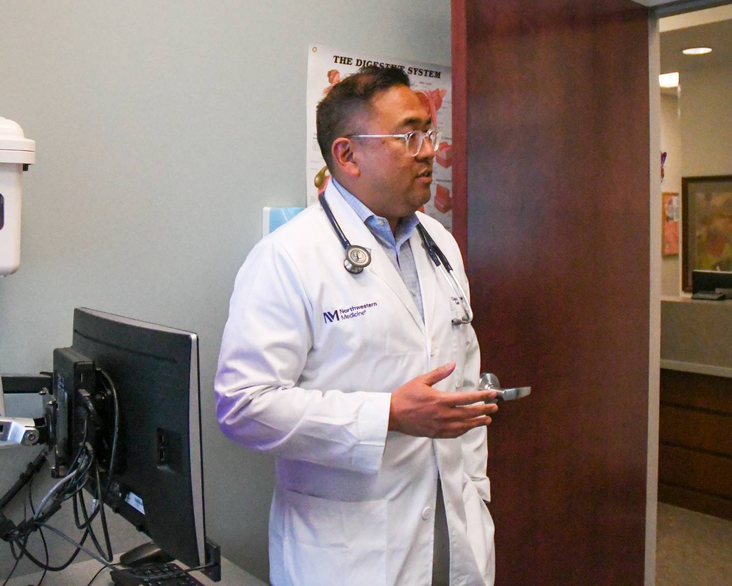 Gastroenterologist Dr. David Manuel talks during an interview on Wednesday July 5, 2023 about how artificial intelligence will help detect cancer.