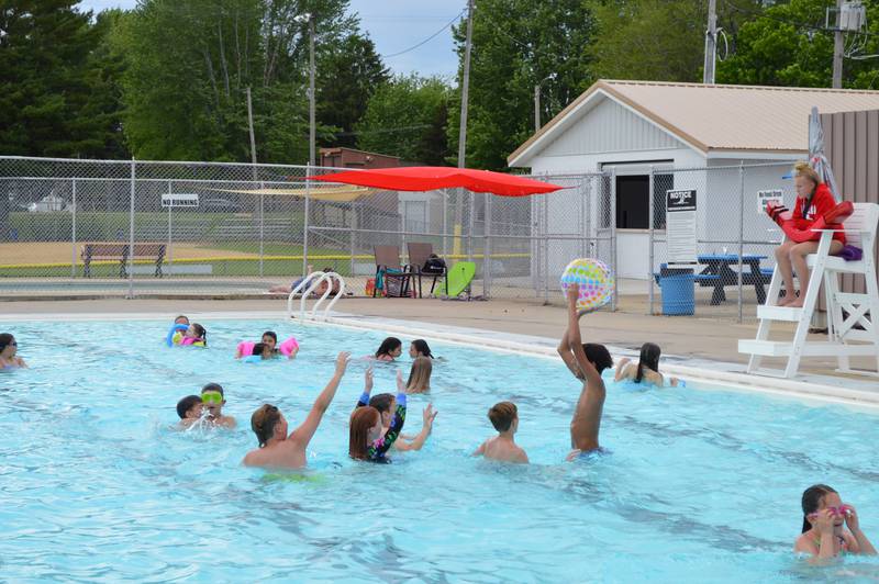 Children play in the outdoor pool at Keator Park in Polo on May 28. The pool opened on May 27 for the 2022 season.
