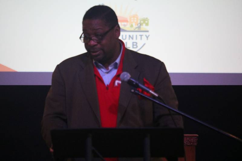 Glenn Roby, Vice President for Opportunity DeKalb, gives remarks Jan. 18, 2025, during a graduation ceremony to commemorate the inaugural cohort on completing the Breakthrough Community Business Academy.