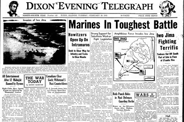 Historical covers for February 20: The battle of Iwo Jima