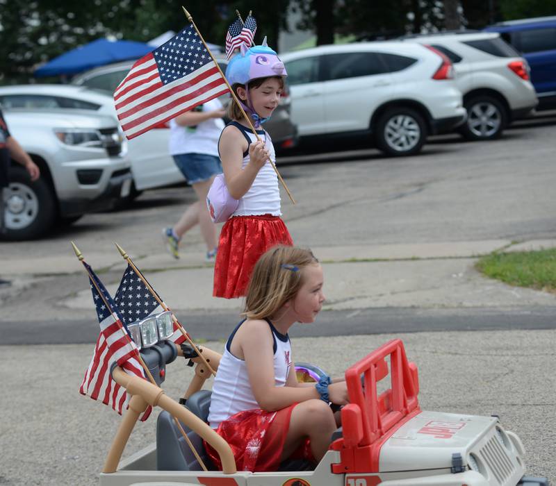 Emmie and Lily Nicholson, ages 9 and 7, of Mt. Morris, were two of 34 kids who took part in the Let Freedom Ring Kiddie Parade on Saturday, July 5, 2025.