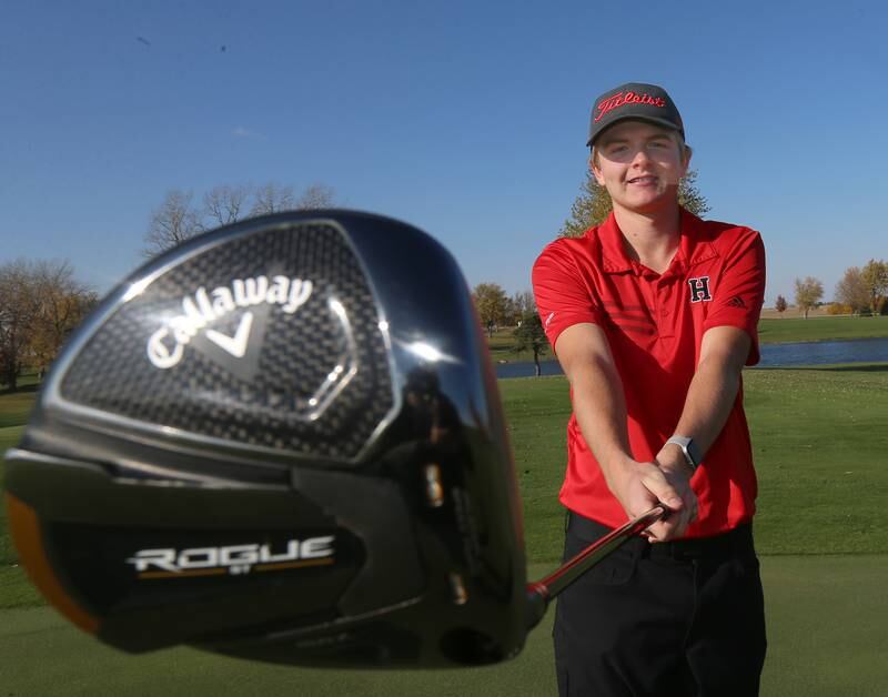 Hall's Landen Plym is the 2023 NewsTribune boys golfer of the year on Monday, Oct. 30, 2023 at Spring Creek Golf Course in Spring Valley.
