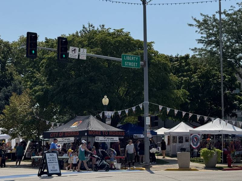 The Grundy County Courthouse lawn was filled with vendors for the Liberty Arts Festival on Saturday, Aug. 16, 2025.