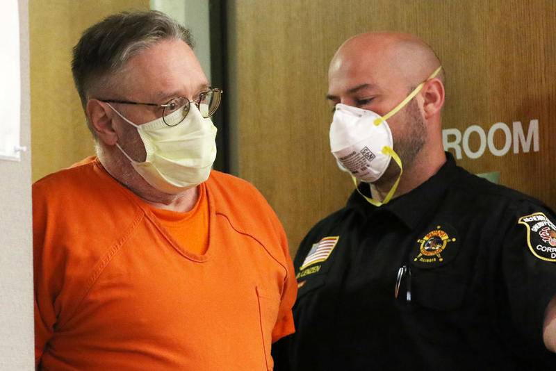 Andrew Freund appears for a status hearing July 30 with McHenry County Judge Robert Wilbrandt at the McHenry County Courthouse in Woodstock. Freund is facing trial for the murder of his 5-year-old son, AJ Freund, and will appear back in court at 9 a.m. Aug. 28.
