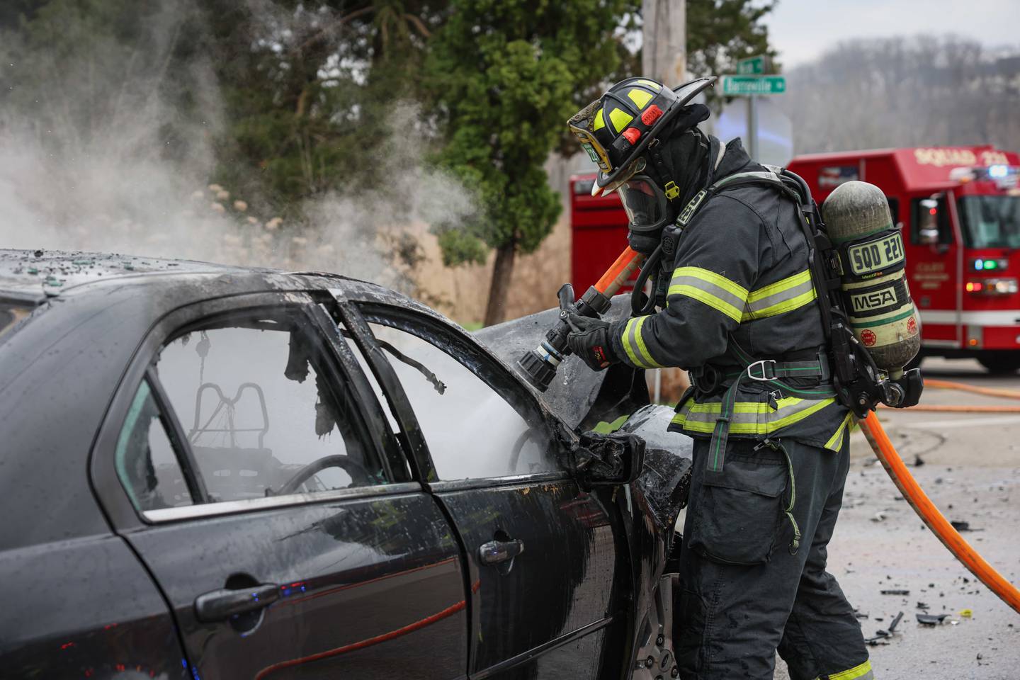 On Friday, April 10, 2026, the Nunda Rural Fire Protection District responded to the intersection of Nish Road and Barreville Road in Prairie Grove for a two-vehicle crash.