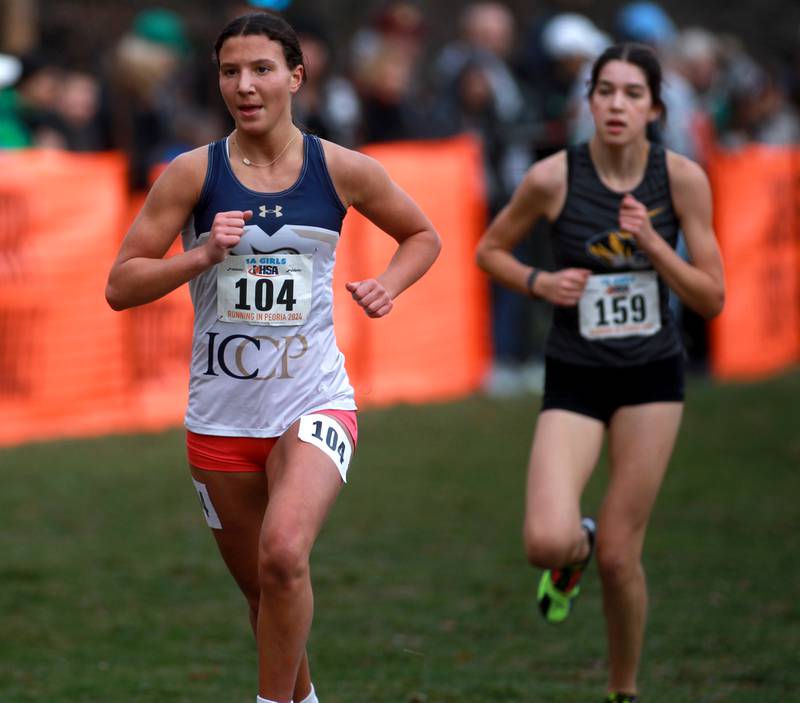 IC Catholic's Graziella Narcisi competes in the Class 1A State Cross Country Championships on Saturday, Nov. 9, 2024 at Detweiller Park in Peoria.