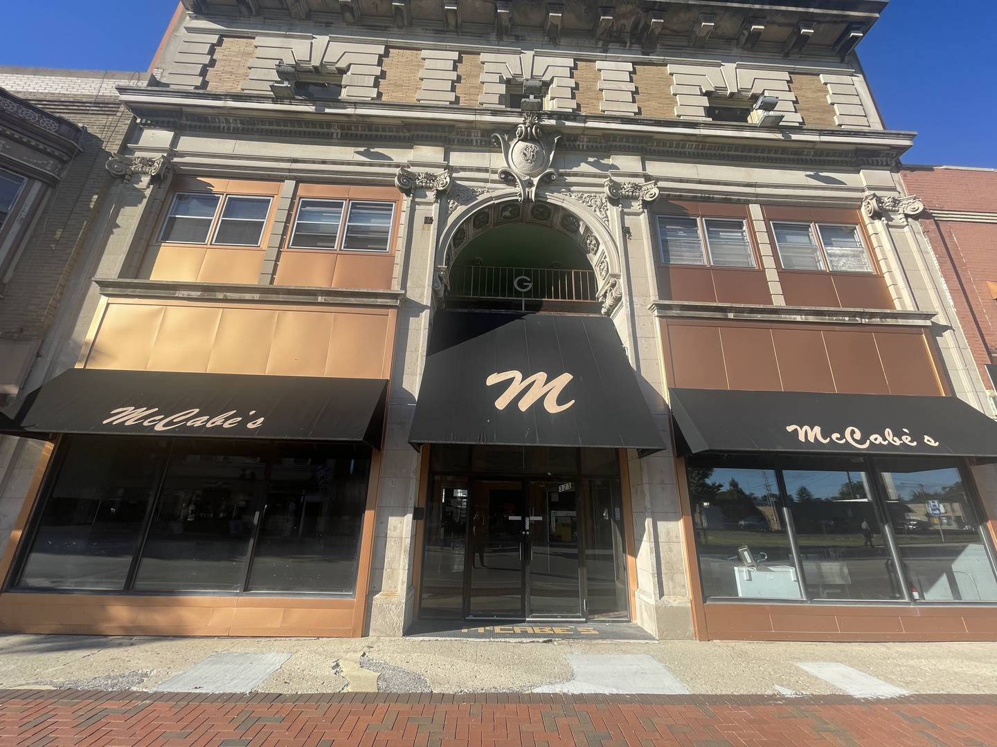 The McCabe's building, 323 and 333 E. Lincoln Highway, in downtown DeKalb seen here on Aug. 21, 2025.