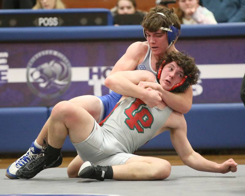 Princeton's Preston Arkels wrestles L-P's Walter Haage on Thursday, Jan. 19, 2023 at Princeton High School.