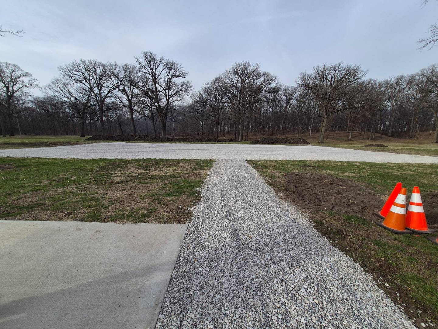 A view of early construction at Logan’s Oasis Playground in Marilla Park in Streator, where crews began site preparation on the inclusive, ADA-accessible play space expected to open by summer.