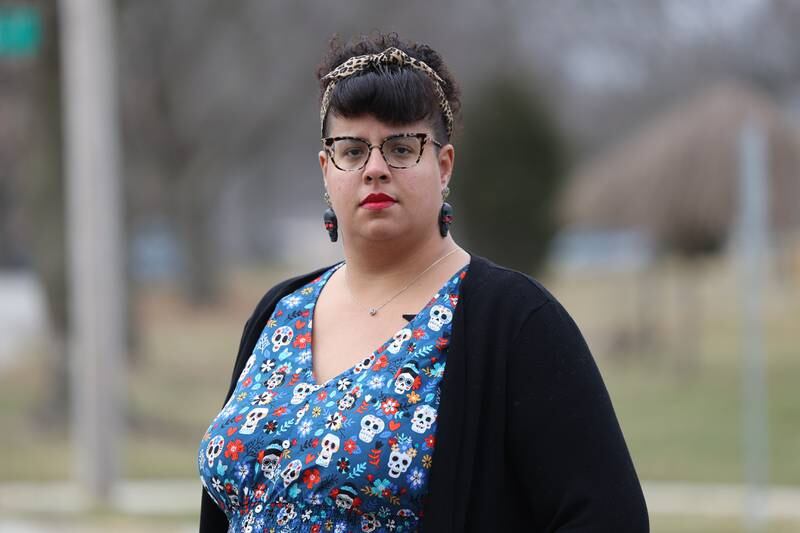 Libby Stouffer poses outside her home in Matteson. Libby struggles to find the drug Ozempic for her diabetes since it has become popular as a weight loss supplement.