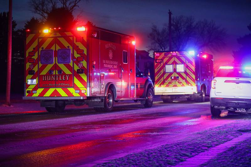 One man was airlifted and two other people were transported to the hospital after a crash near Marengo Friday, Dec. 20, 2024.